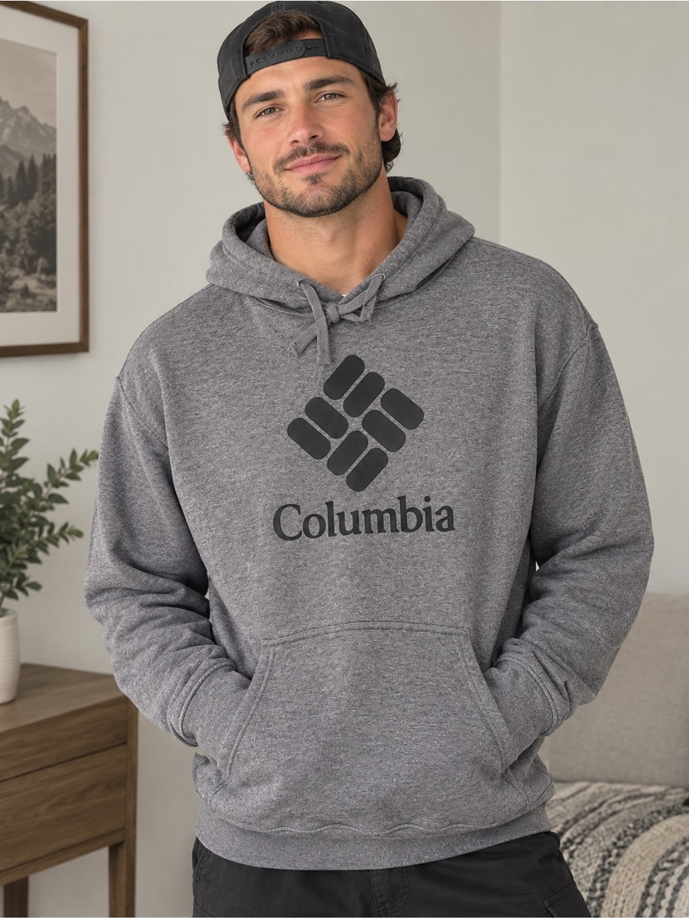Columbia Trek Graphic Hoodie Men's Gray Pullover Hoodie XXL